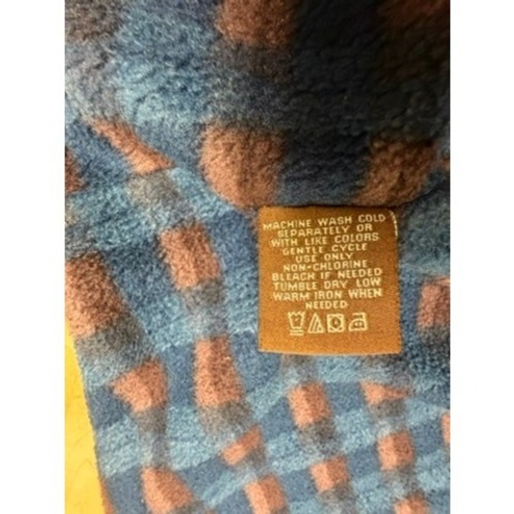 "Levi Strauss & Co" Mens Lined Denim Shirt Jacket Blue Plaid Fleece Workwear - Picture 6 of 13